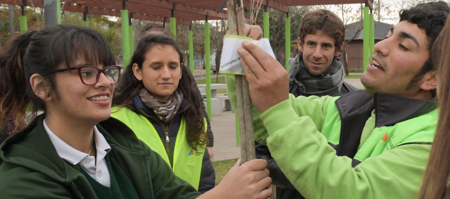 San Fernando: alumnos de la Escuela San Pablo forestaron y concientizaron en el Día del Árbol