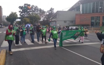 Manifestación en la puerta del Hospital Central de San Isidro por despidos de personal