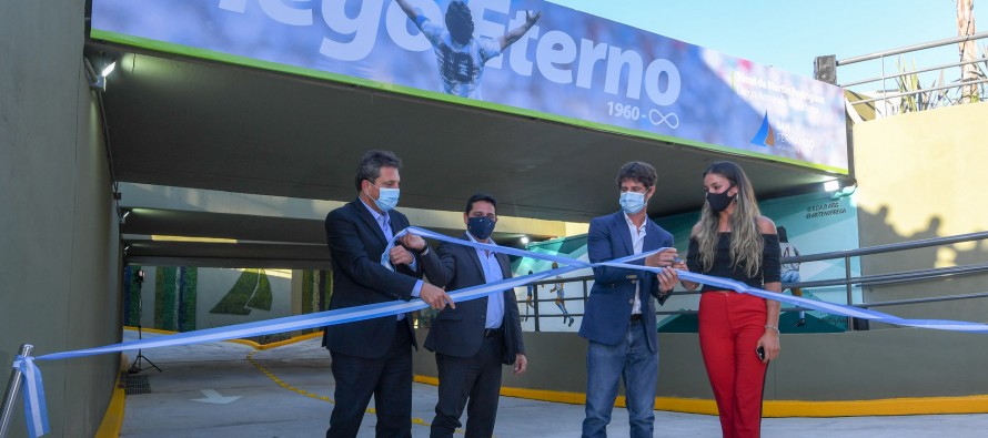 Juan Andreotti y Sergio Massa inauguraron el túnel Diego Armando Maradona en San Fernando