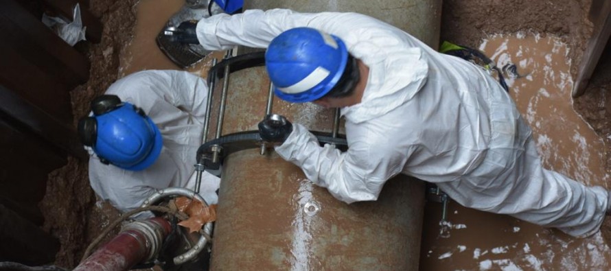 AySA finalizó la reparación de un caño maestro en San Fernando