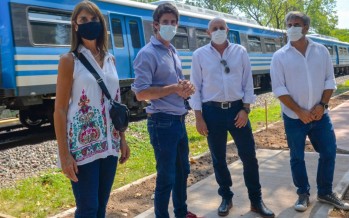 Juan Andreotti recorrió con autoridades de Trenes la obra del nuevo paseo aeróbico de San Fernando