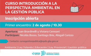La Provincia lanza la cuarta edición del curso «Introducción a la perspectiva ambiental en la gestión pública»
