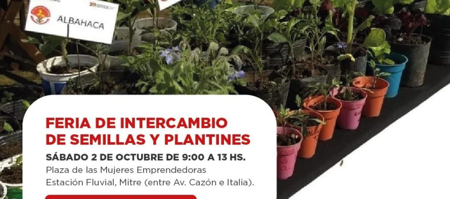 Intercambio de semillas y plantines en la feria «Mujeres Emprendedoras» en Tigre