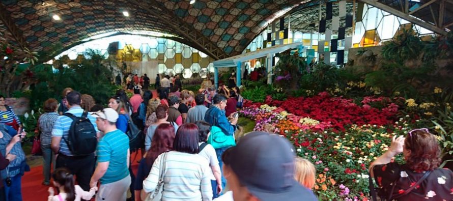 El Presidente visitó la Fiesta Nacional de la Flor y vio con estudiantes «Argentina, 1985»