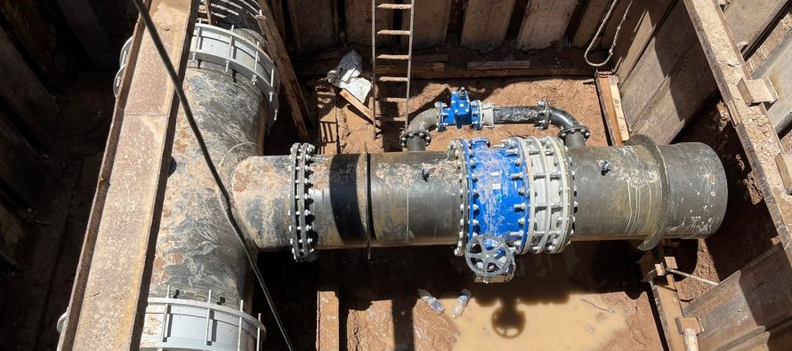 AySA realizó un empalme en Dique Luján para reforzar el servicio de agua potable en Malvinas Argentinas