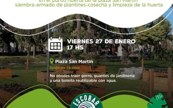 Escobar brindará un taller de huerta en la plaza San Martín