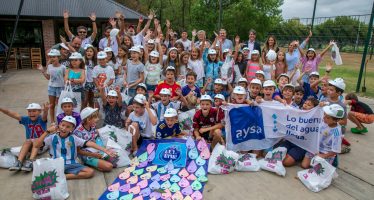 Malena Galmarini participó de una actividad que AySA realizó en la colonia de verano Tigre