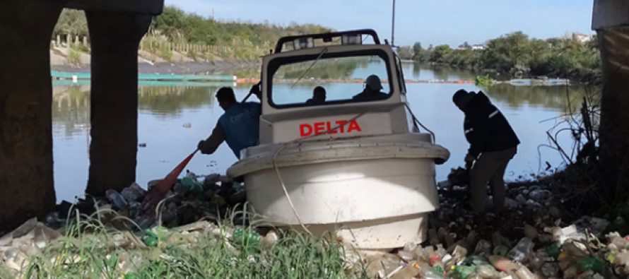 Operativo de limpieza en el arroyo «El Claro» en Tigre