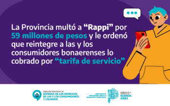 La Provincia multó a Rappi y ordenó que reintegre lo cobrado por «tarifa de servicio»