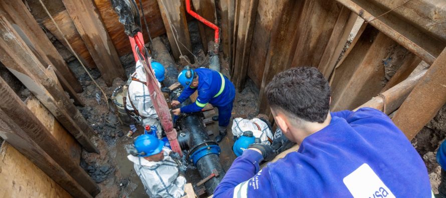 Reparan una importante cañería en Benavidez