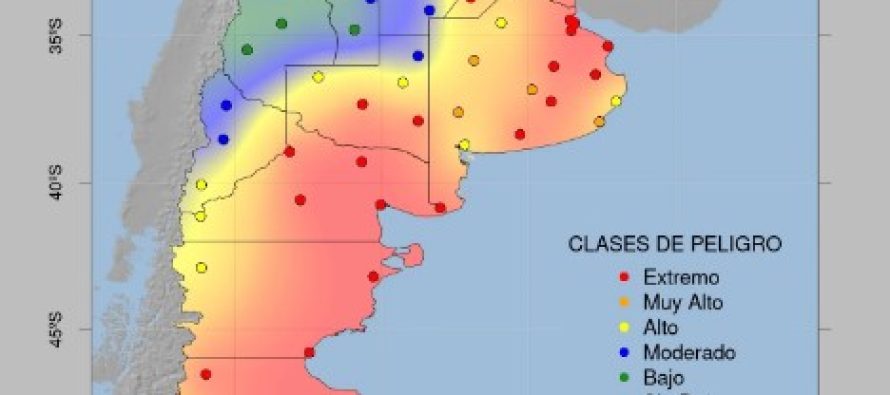 La Provincia tiene gran parte de riesgo «extremo» de incendios